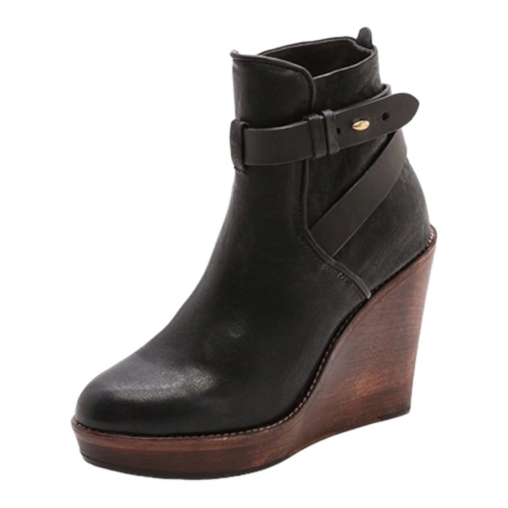 Rag & Bone Black & Brown Emery Wedge Boots- - Picture 3 of 14